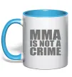 Чашка з кольоровою ручкою MMA is not a crime Блакитний фото