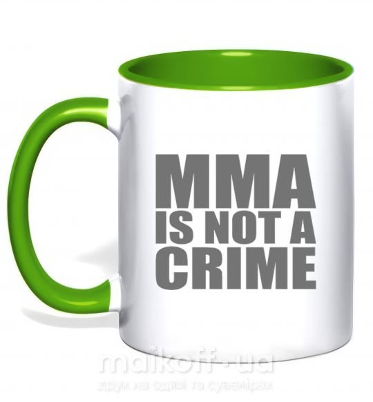 Чашка с цветной ручкой MMA is not a crime Зеленый фото