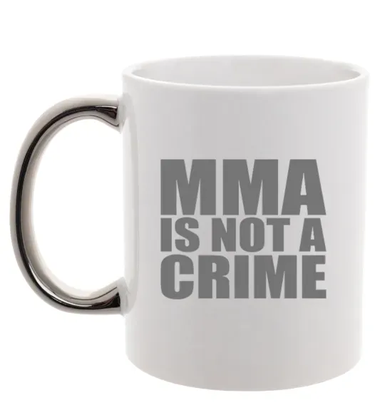 Чашка з кольоровою ручкою MMA is not a crime Срібло фото