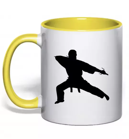 Чашка с цветной ручкой Метатель ножів Солнечно желтый фото