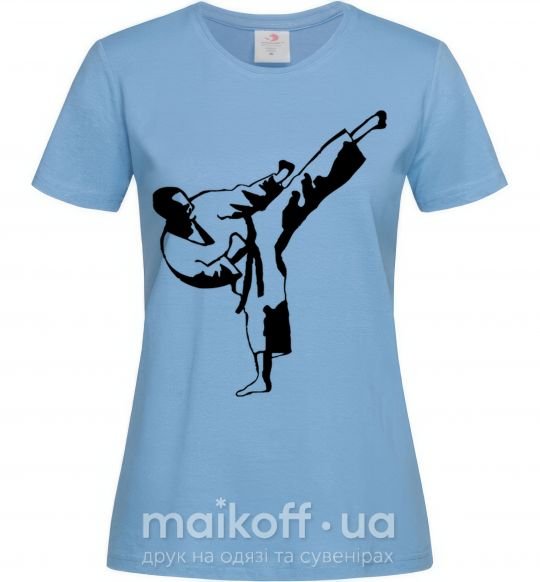 Жіноча футболка Боец тхэквондо Блакитний фото