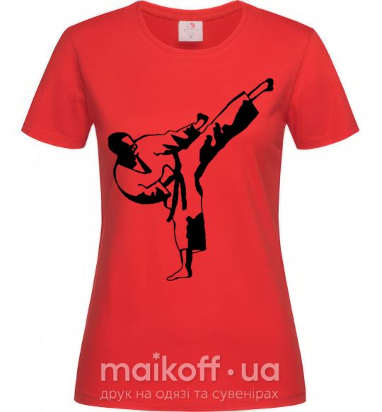 Женская футболка Боец тхэквондо Красный фото