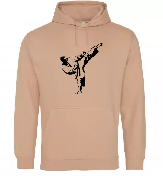 Мужская толстовка (худи) Боєць тхеквондо Песочный фото