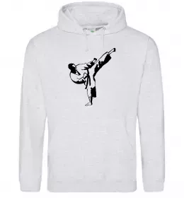 Женская толстовка (худи) Еволюція тхеквондо Серый меланж фото