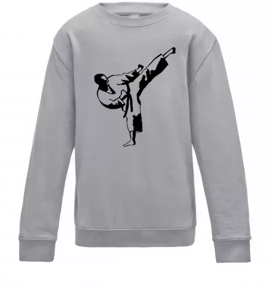 Детский Свитшот Боєць тхеквондо Серый меланж фото