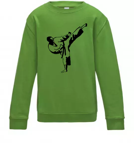 Детский Свитшот Боєць тхеквондо Лаймовый фото