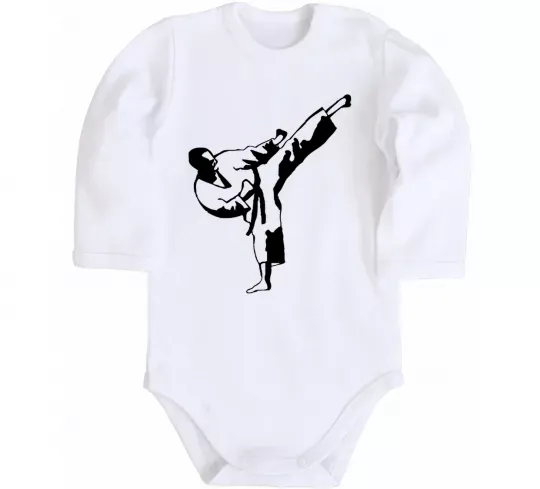 Детский боди Боєць тхеквондо Белый фото