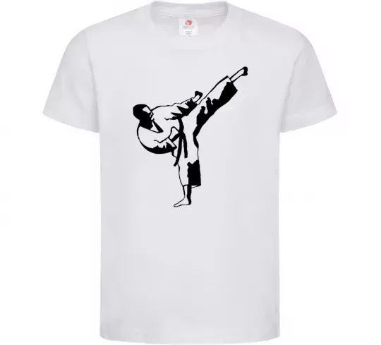 Детская футболка Боєць тхеквондо Белый фото