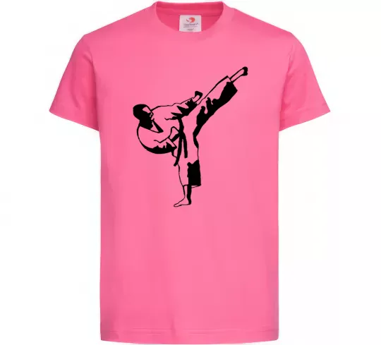 Детская футболка Боєць тхеквондо Ярко-розовый фото