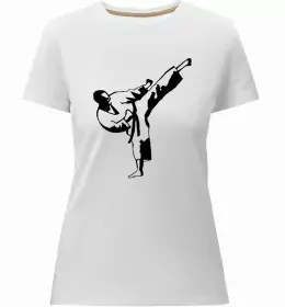 Женская премиум футболка Еволюція тхеквондо Белый фото