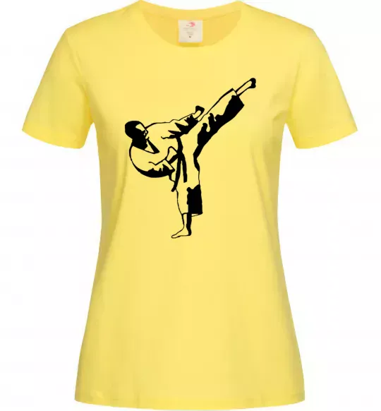 Женская футболка Боєць тхеквондо Лимонный фото