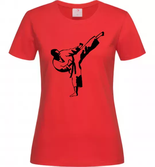 Женская футболка Боєць тхеквондо Красный фото