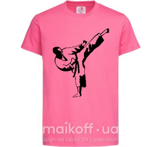 Детская футболка Боец тхэквондо Ярко-розовый фото
