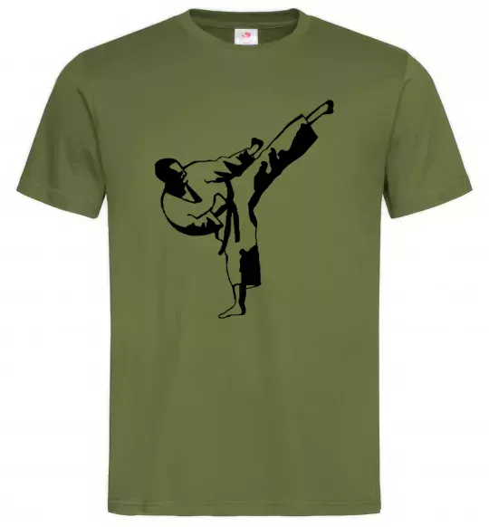 Чоловіча футболка Боєць тхеквондо Оливковий фото