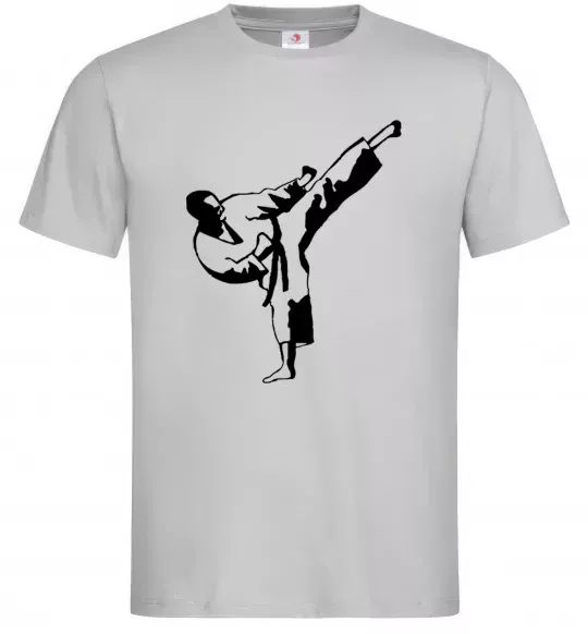 Чоловіча футболка Боєць тхеквондо Сірий фото