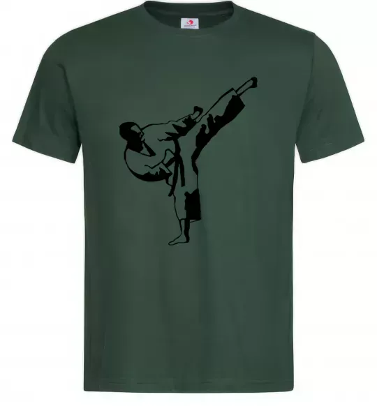 Чоловіча футболка Боєць тхеквондо Темно-зелений фото