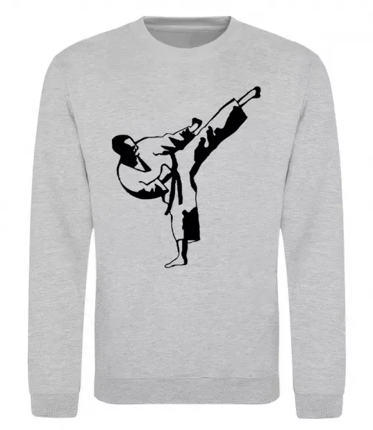 Світшот Боєць тхеквондо Сірий меланж фото