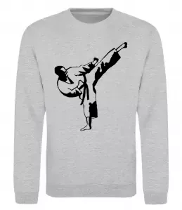 Світшот Боєць тхеквондо Сірий меланж фото