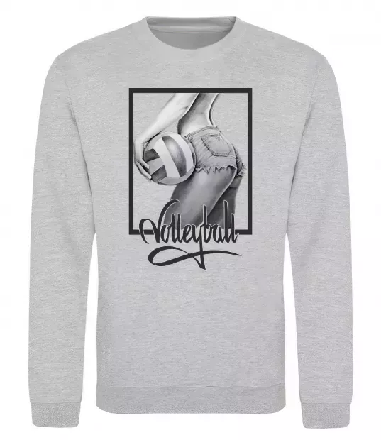 Свитшот Дівчина з волейбольним м'ячем Серый меланж фото