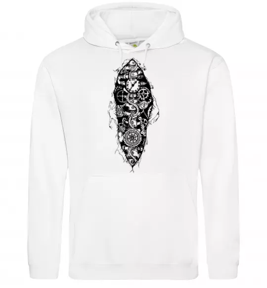 Чоловіча толстовка (худі) Скелет робота Білий фото