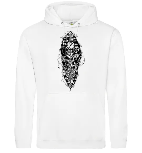 Жіноча толстовка (худі) Скелет робота Білий фото