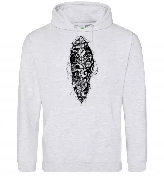 Жіноча толстовка (худі) Скелет робота Сірий меланж фото