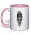 Чашка с цветной ручкой Скелет робота Нежно розовый фото