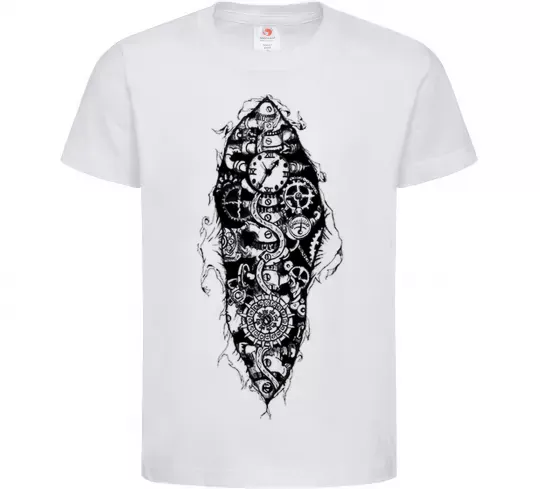 Дитяча футболка Скелет робота Білий фото