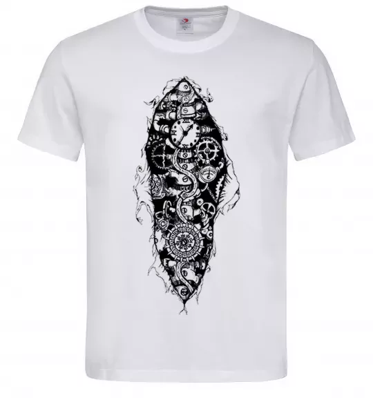 Чоловіча футболка Скелет робота Білий фото