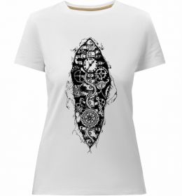 Женская премиум футболка Скелет робота