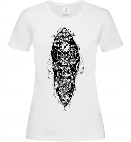 Жіноча футболка Скелет робота Білий фото