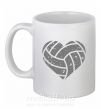 Чашка керамічна Volleyball heart Білий фото