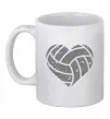 Чашка керамічна Volleyball heart Білий фото