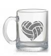 Чашка скляна Volleyball heart Прозорий фото