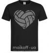 Мужская футболка Volleyball heart Черный фото
