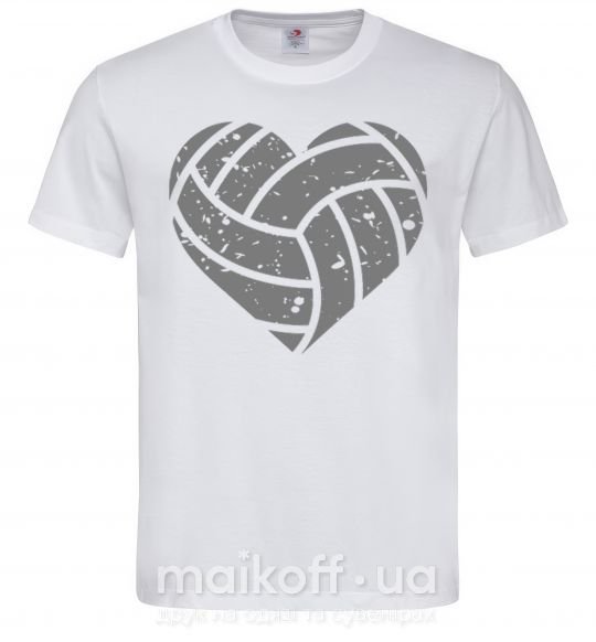 Мужская футболка Volleyball heart Белый фото