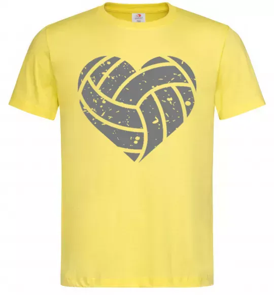 Мужская футболка Volleyball heart Лимонный фото