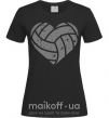 Женская футболка Volleyball heart Черный фото