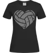 Женская футболка Volleyball heart Черный фото