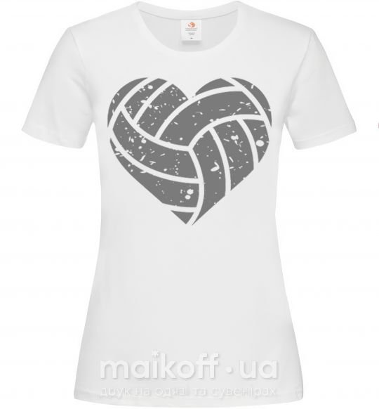 Женская футболка Volleyball heart Белый фото