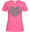 Женская футболка Volleyball heart Ярко-розовый фото