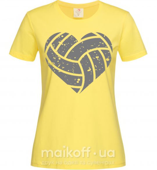 Женская футболка Volleyball heart Лимонный фото