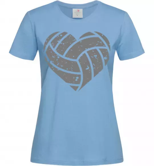 Женская футболка Volleyball heart Голубой фото