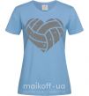 Женская футболка Volleyball heart Голубой фото