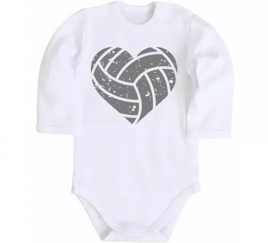 Дитячий бодік Volleyball heart Білий фото