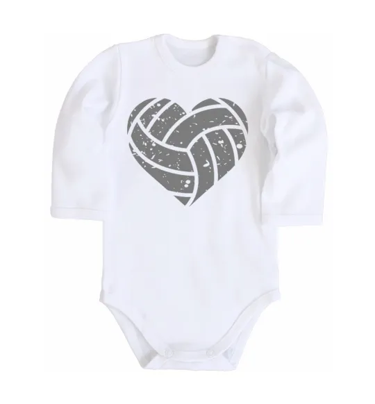 Детский боди Volleyball heart Белый фото