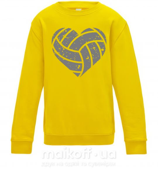 Детский Свитшот Volleyball heart Солнечно желтый фото