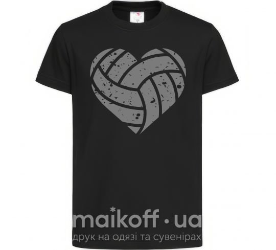 Дитяча футболка Volleyball heart Чорний фото