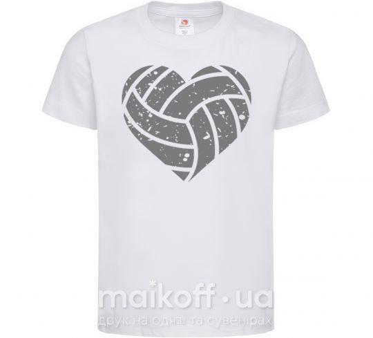 Детская футболка Volleyball heart Белый фото