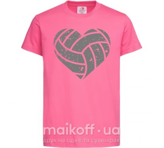 Детская футболка Volleyball heart Ярко-розовый фото
